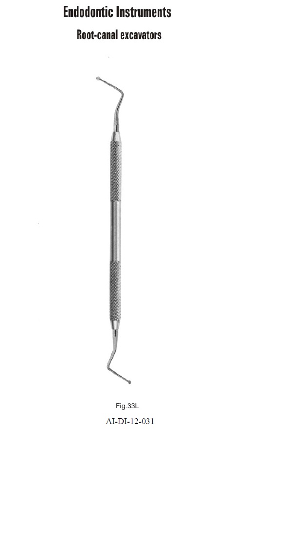 Root canal excavator endodontic instrument